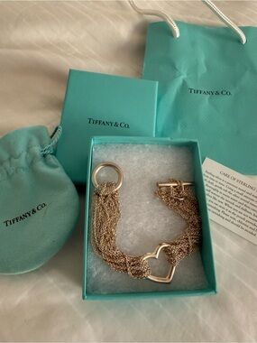 Tiffany & Co. Sterling Silver Multi-Strand Heart Toggle Bracelet